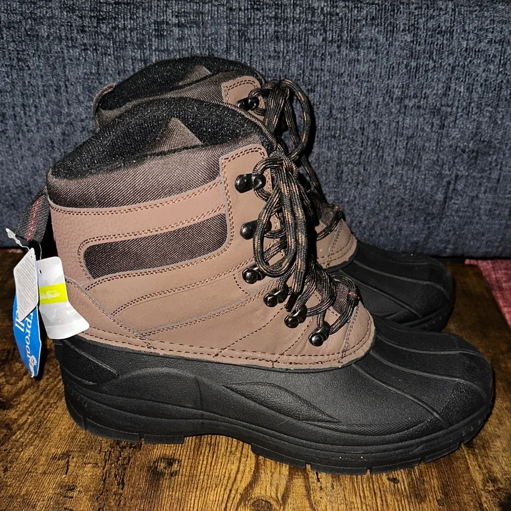 Eddie Bauer Men's RyanPeak Insulated Lace Up Duck Boots - size 10 NWT